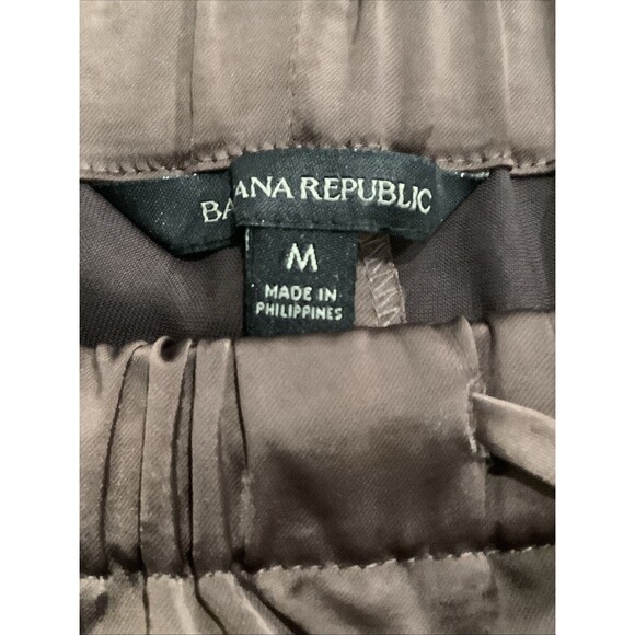 Banana Republic Silky Wide Leg Pants Drawstring Waist Medium Brown NWT - Picture 3 of 8